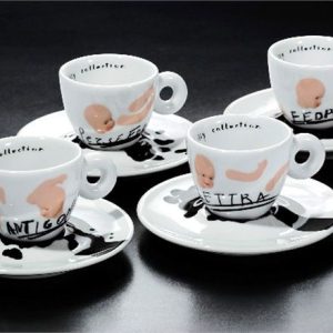 Set 4 tazze caffè Kounellis Illy Collection 2005