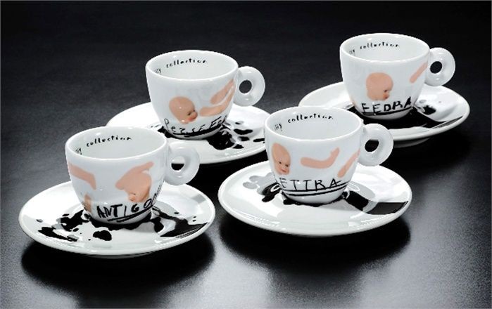 Set 4 tazze caffè Kounellis Illy Collection 2005