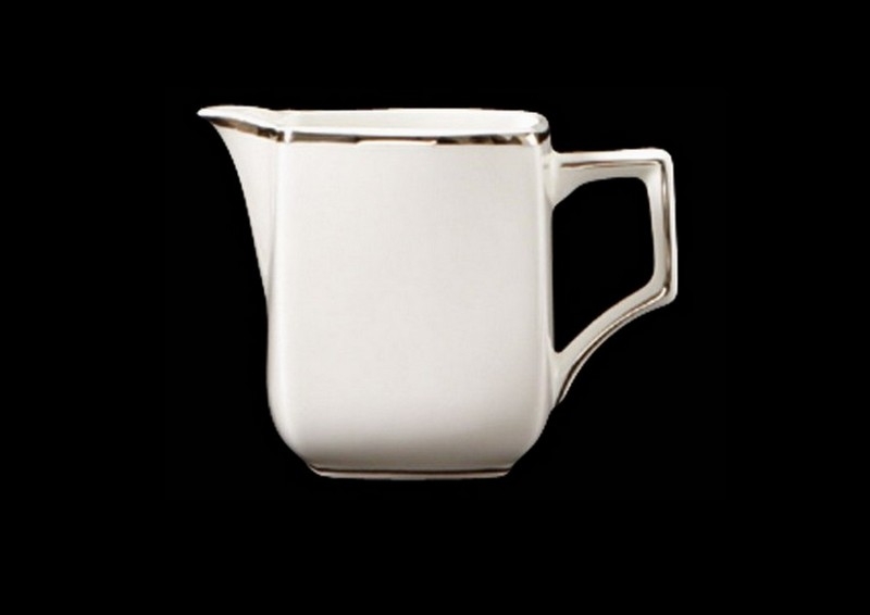 Lattiera quadrata bianca Vela Filo platino Richard Ginori