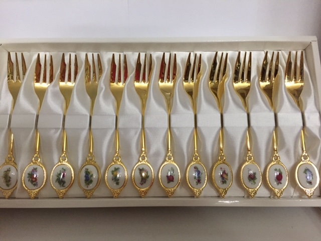 Set 12 forchette dolce Covent Garden Fruit di Royal Albert