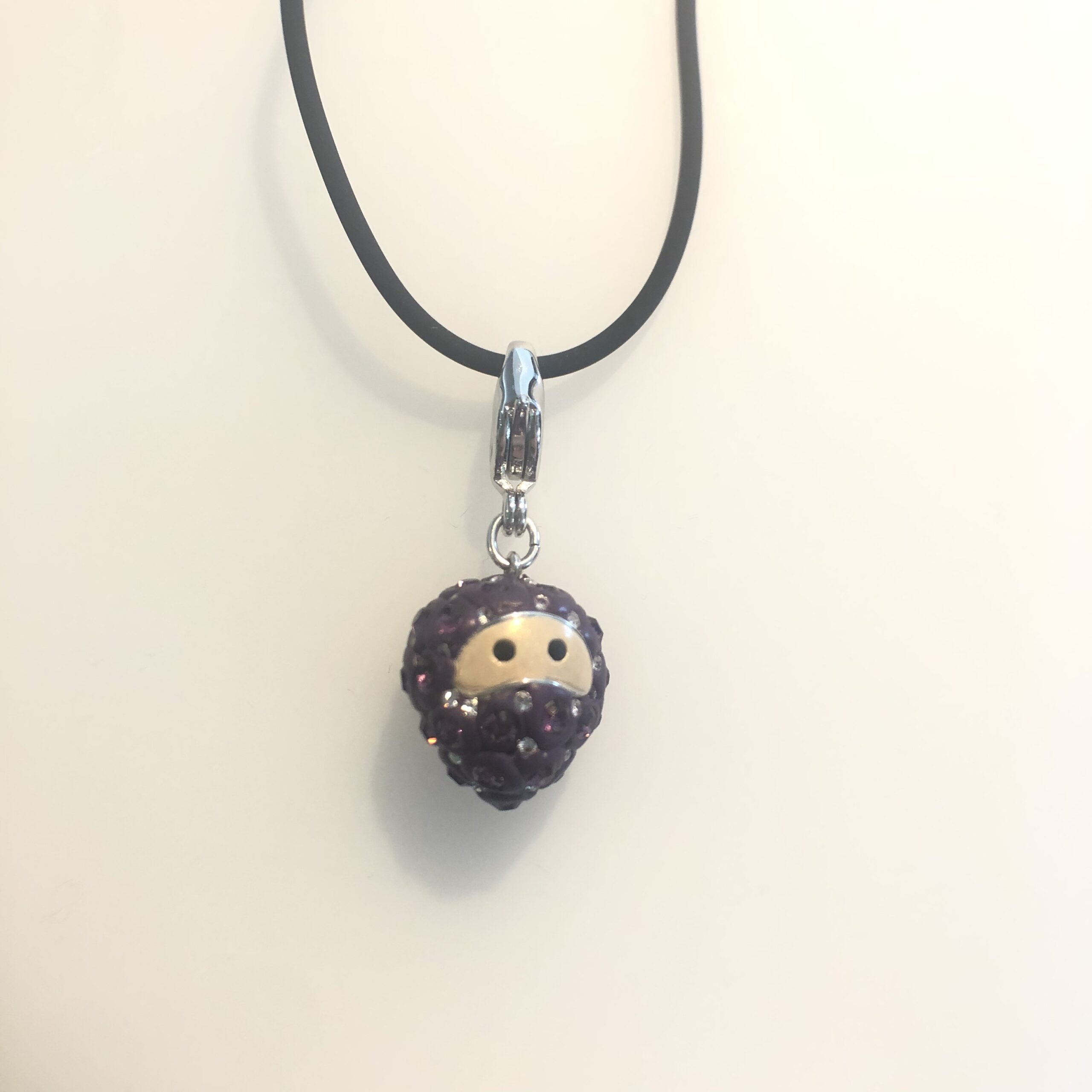 Collana Charm Blueberry Swarovski con cordoncino