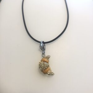 Collana Charm croissant Swarovski con cordoncino
