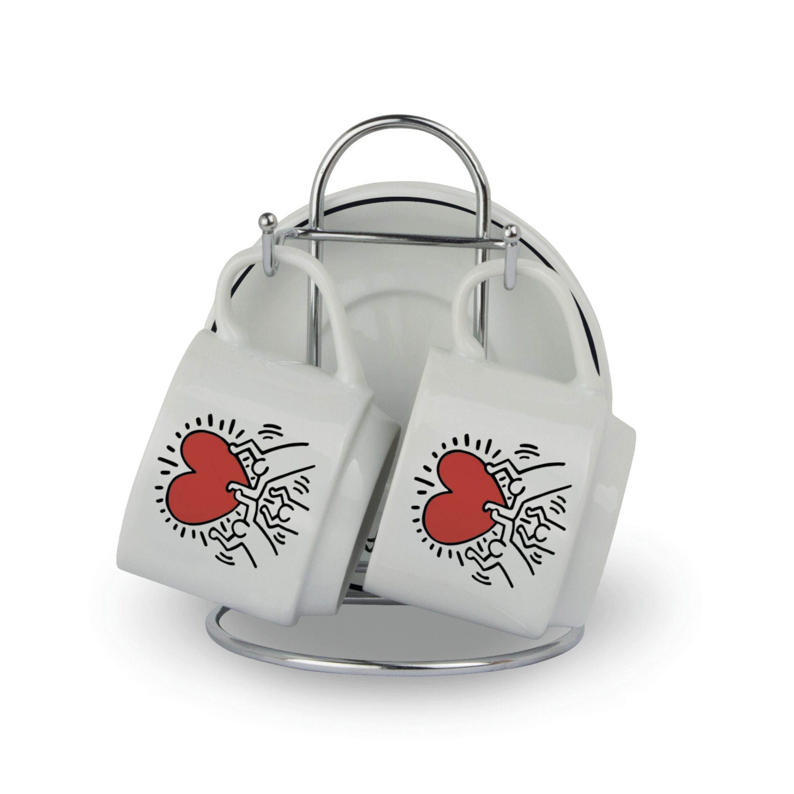 Set 2 tazze caffè con supporto Keith Haring Foundation – Egan