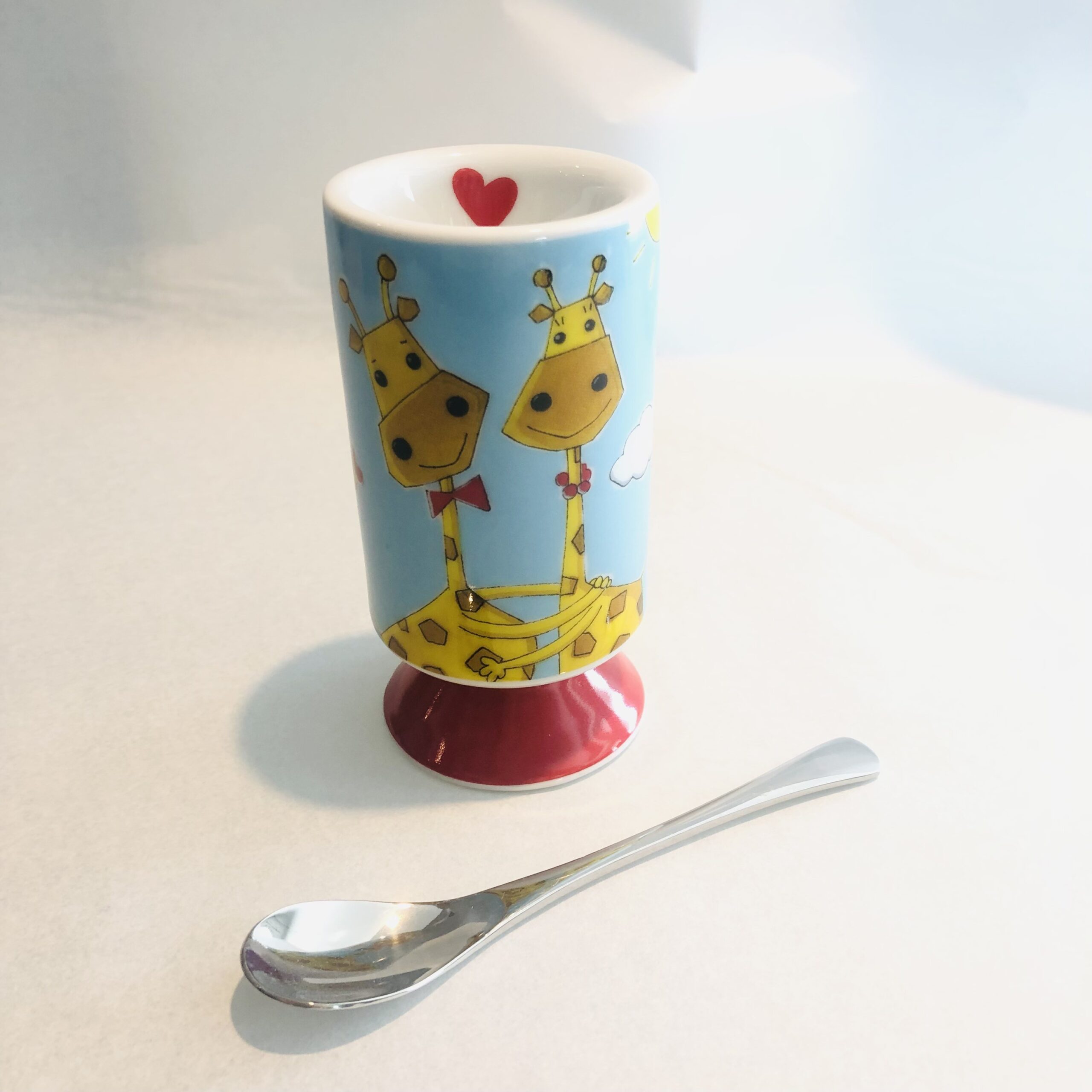 Porta uovo con cucchiaino Giraffa Eggciting Fontebasso